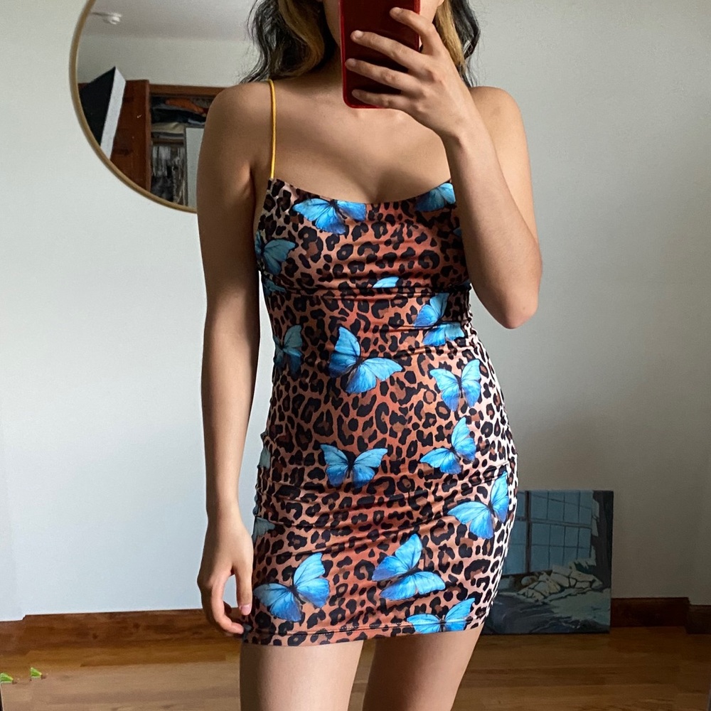 butterfly cheetah dress